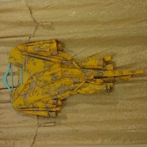 Cato Women's 18/20W Yellow, Green, Pink & White Short Sleeve w/ Belt Blouse